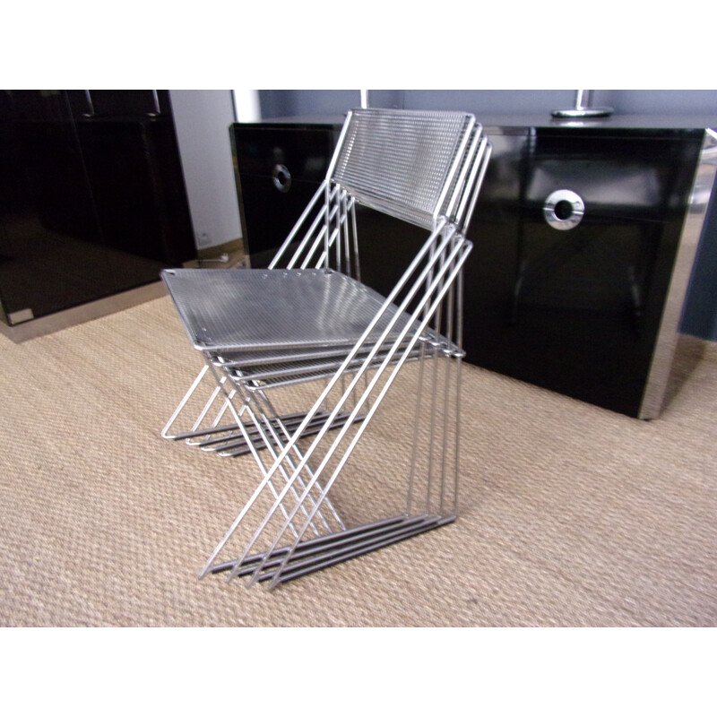 Magis "X-LINE" pair of chairs in metal, Niels Jorge HAUGESEN - 1970s