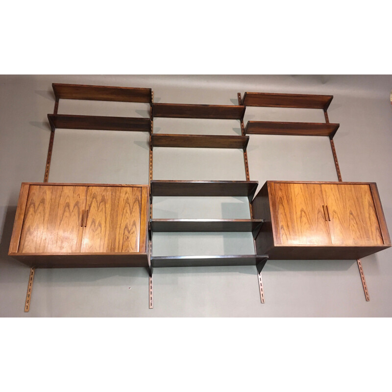 Vintage rosewood wall bookcase shelves Kau Ktistiansen