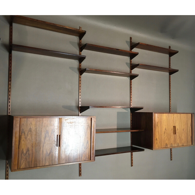 Vintage rosewood wall bookcase shelves Kau Ktistiansen
