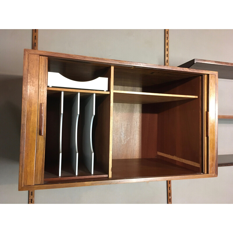 Vintage rosewood wall bookcase shelves Kau Ktistiansen