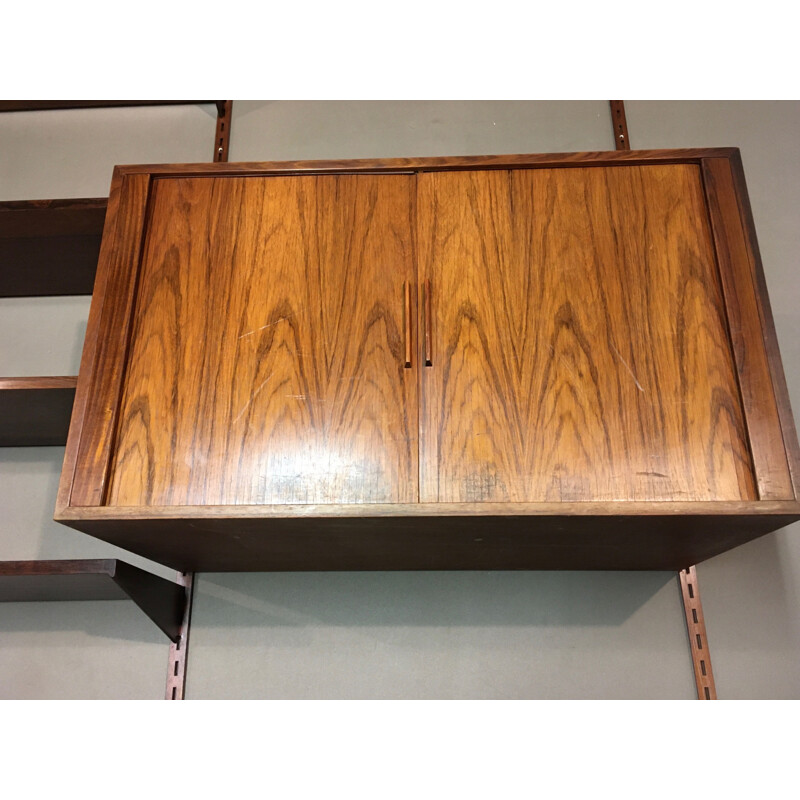 Vintage rosewood wall bookcase shelves Kau Ktistiansen