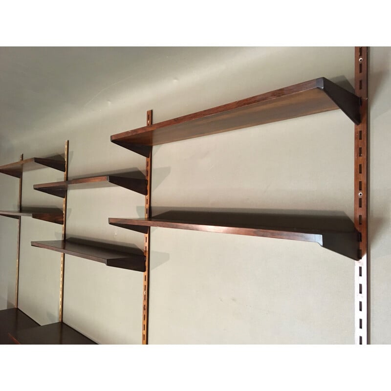 Vintage rosewood wall bookcase shelves Kau Ktistiansen