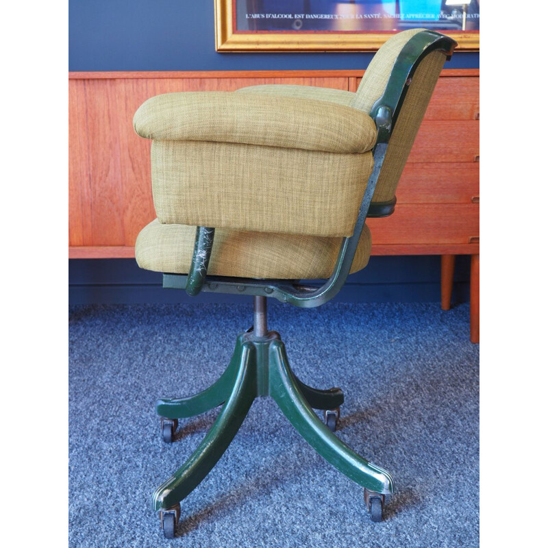 Vintage Tan Sad Office Swivel Chair, 1950