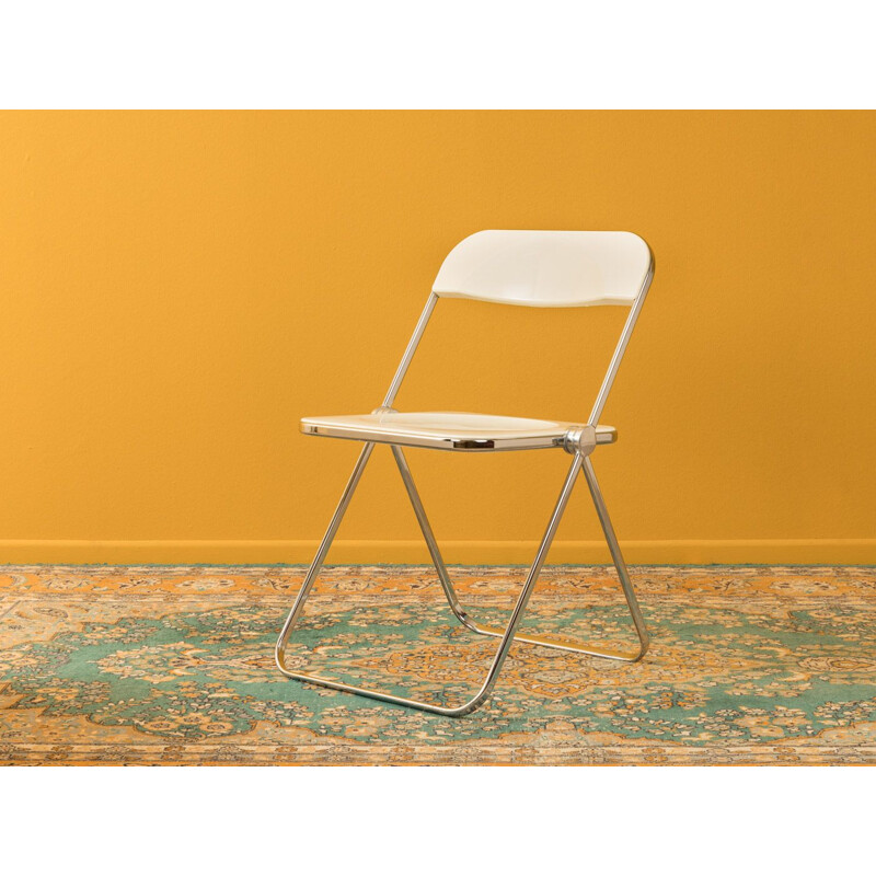 Vintage folding chair in chrome metal by Castelli 1960s