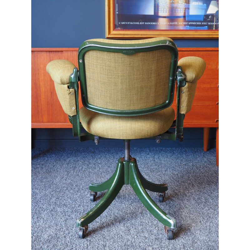 Chaise pivotante de bureau Vintage Tan Sad, 1950