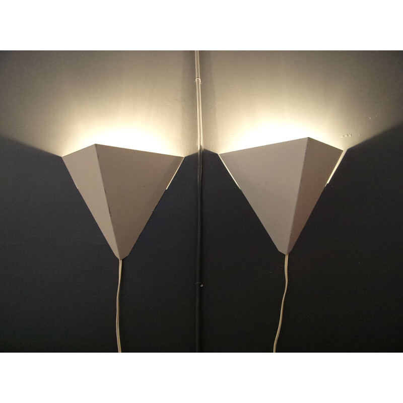 Pair of wall lamps in lacquered metal Anvia, JJM HOOGERVORST - 1960s