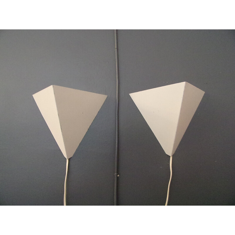 Pair of wall lamps in lacquered metal Anvia, JJM HOOGERVORST - 1960s