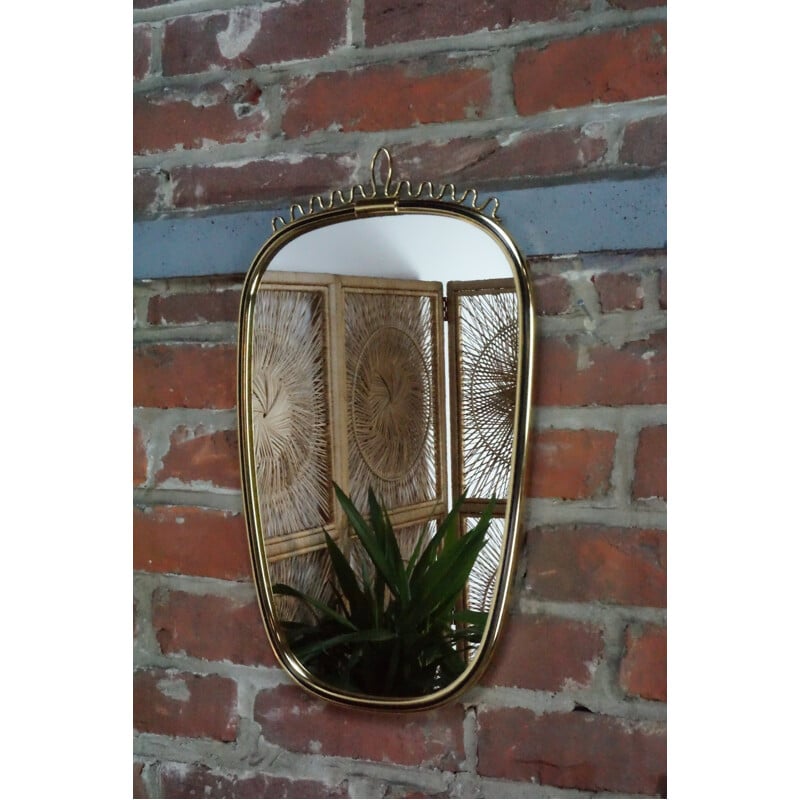 Vintage brass mirror 1950