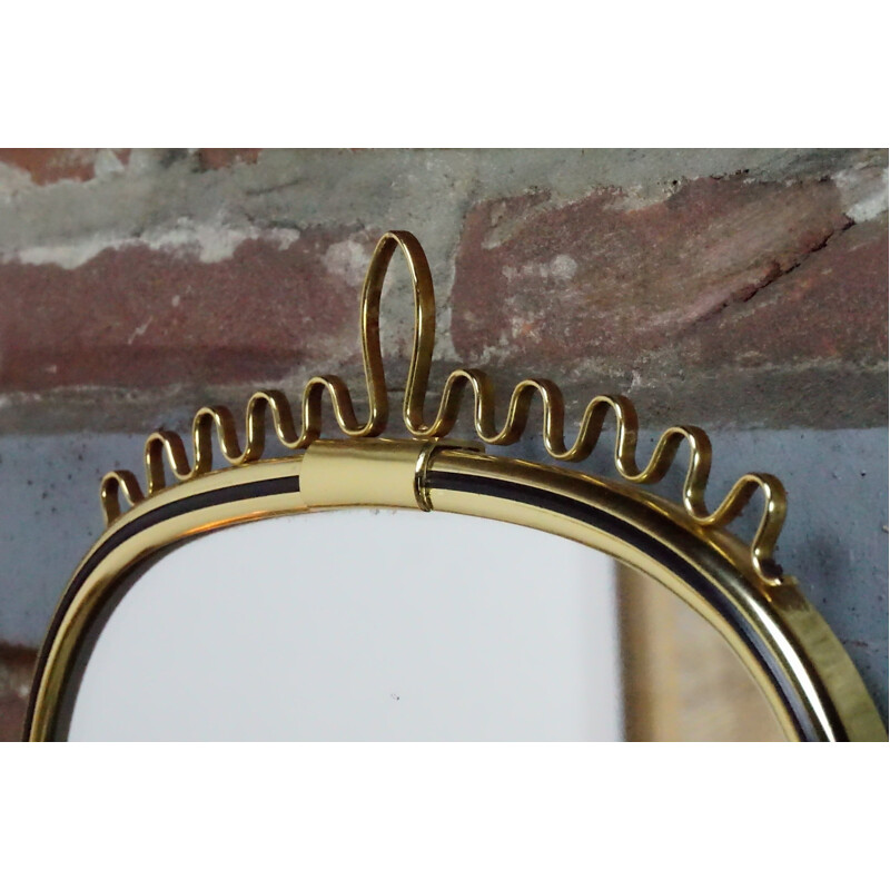 Miroir en laiton vintage 1950