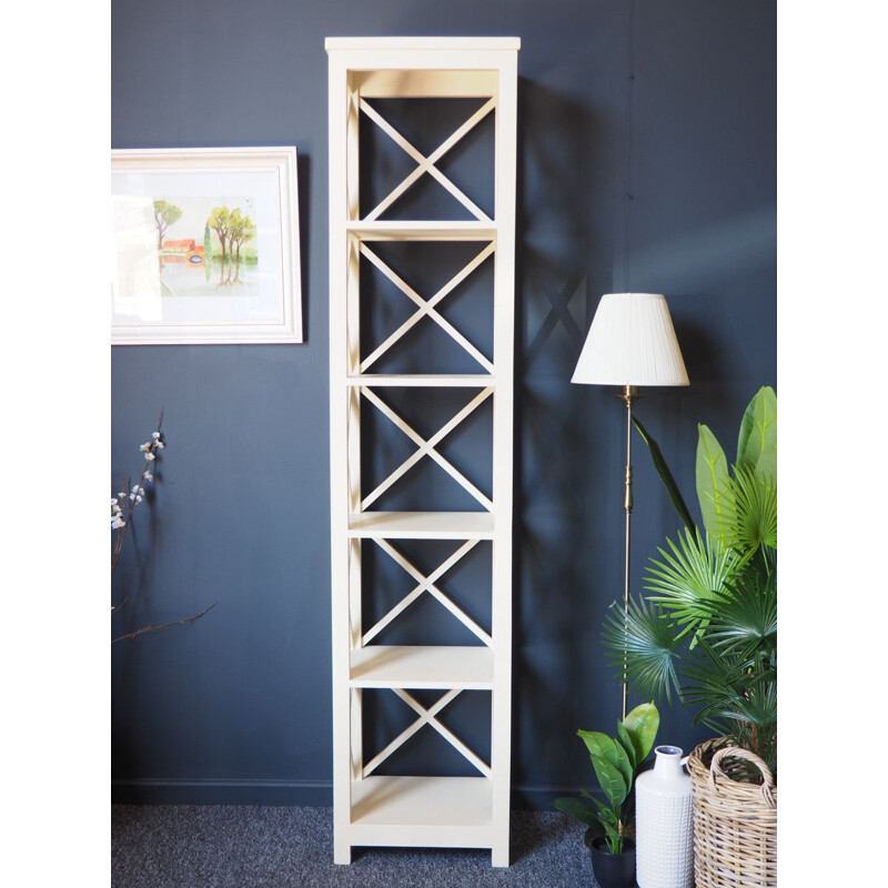 Vintage tall open bookcase in cream ivory colour by Laura Ashley Home