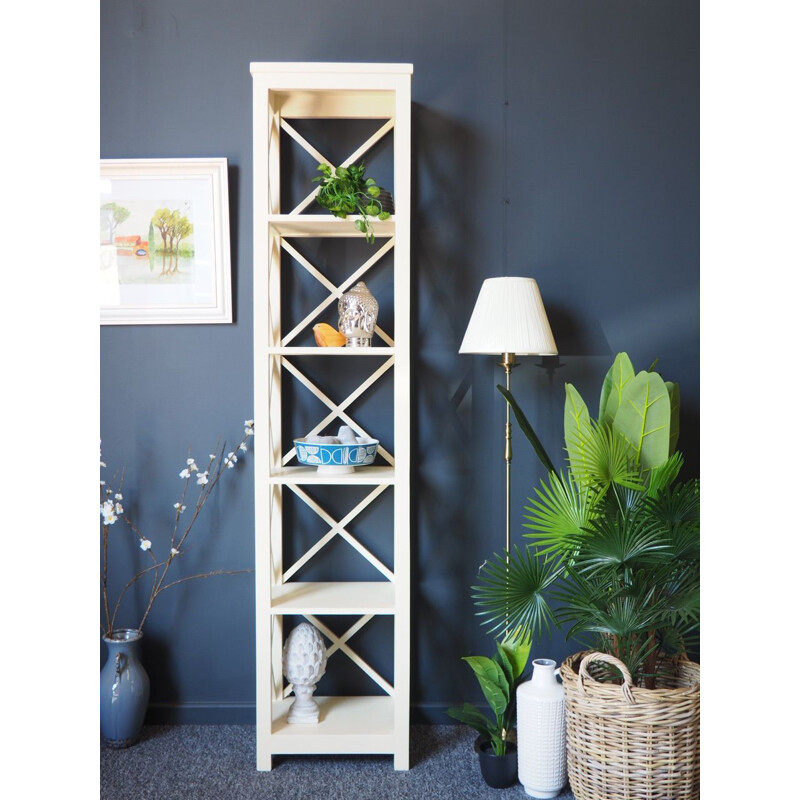 Vintage tall open bookcase in cream ivory colour by Laura Ashley Home