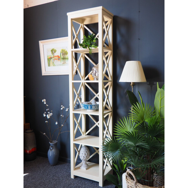 Vintage tall open bookcase in cream ivory colour by Laura Ashley Home