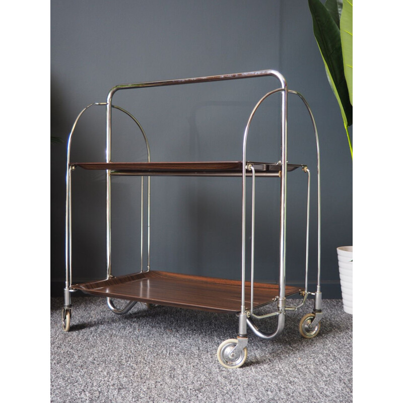 Vintage Gerlinol style Collapsible tea trolley 1950s 