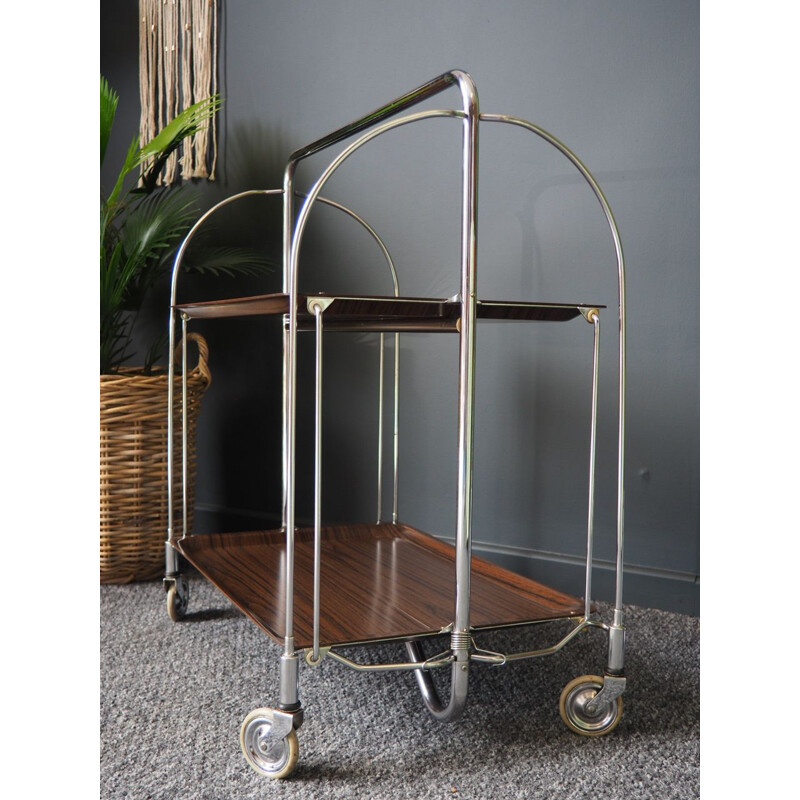 Vintage Gerlinol style Collapsible tea trolley 1950s 