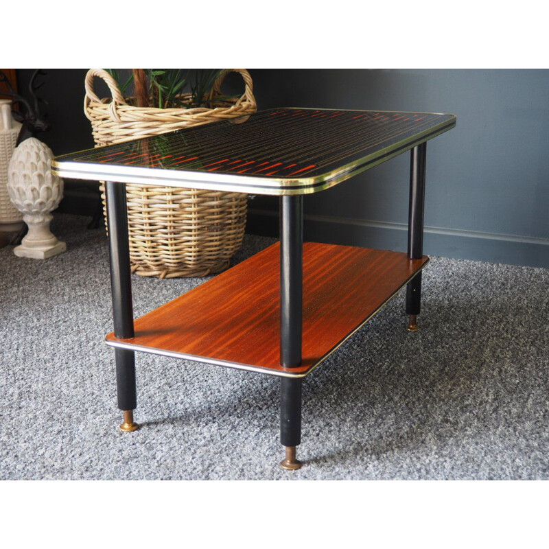 Vintage Atomic Age "Starburst" rectangular coffee table 1950s 