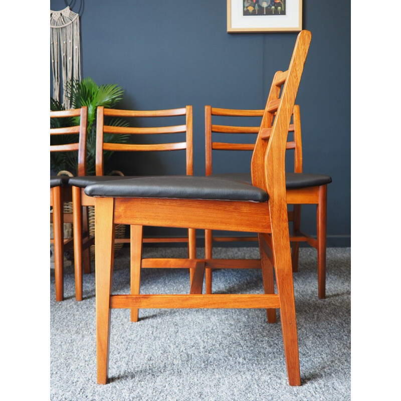 Set of 4 vintage teak dining chairs by  A&FH Furniture