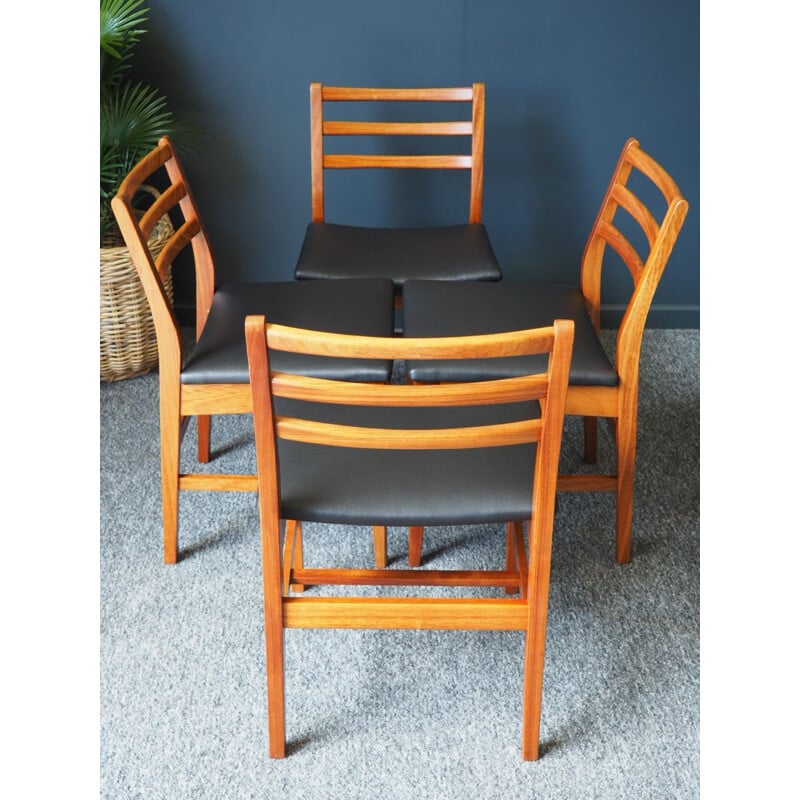 Set of 4 vintage teak dining chairs by  A&FH Furniture