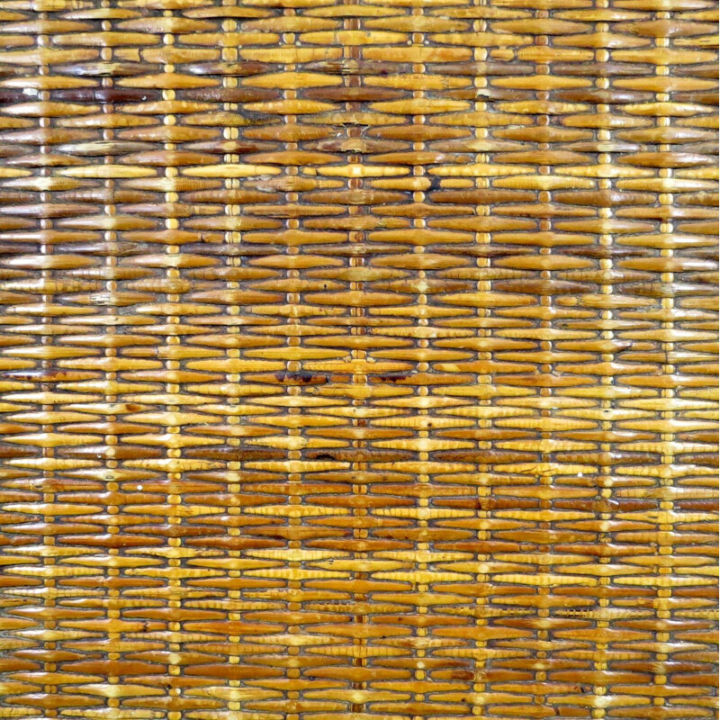 Vintage bamboe en rotan salontafel, 1970