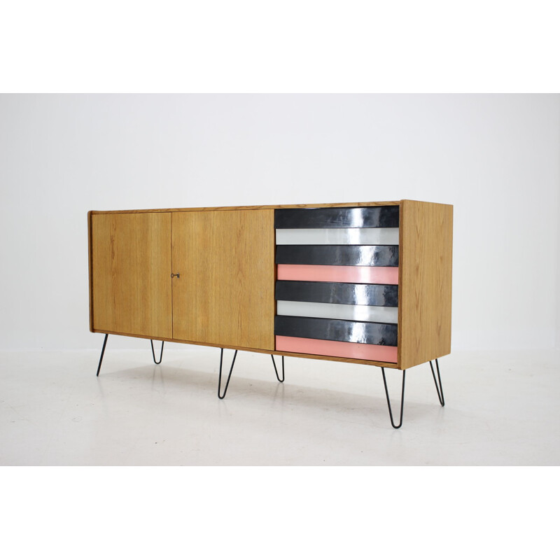 Oak vintage sideboard by Jiri Jiroutek, Czechoslovakia, 1950s