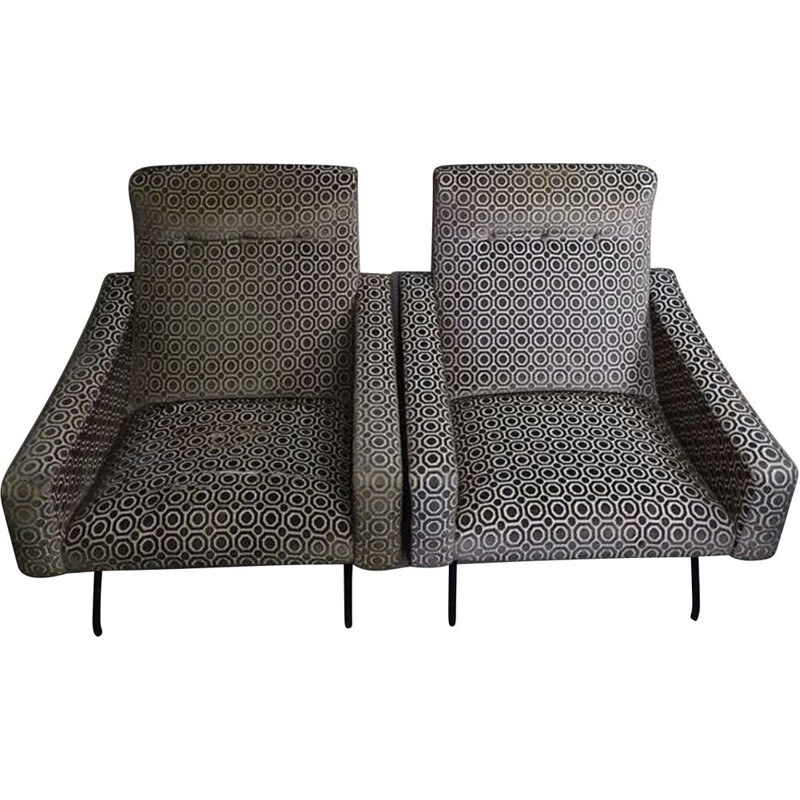 Pair of vintage armchairs by Joseph Andre Motte, Steiner publisher, France, 1955
