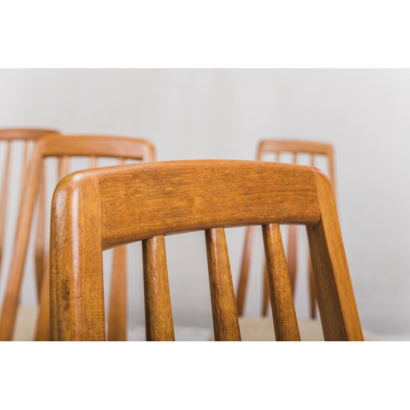 Set of 6 vintage dining chairs model Eva from Koefoeds Møbelfabrik, 1960s