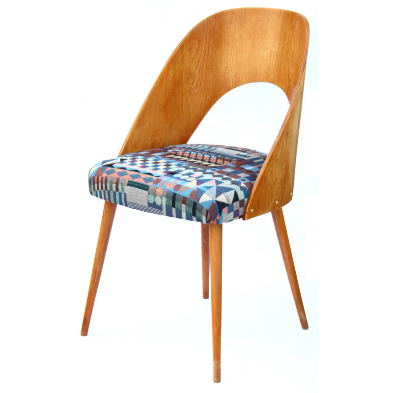 Chaise en contreplaqué et tissu, Antonin SUMAN - 1963