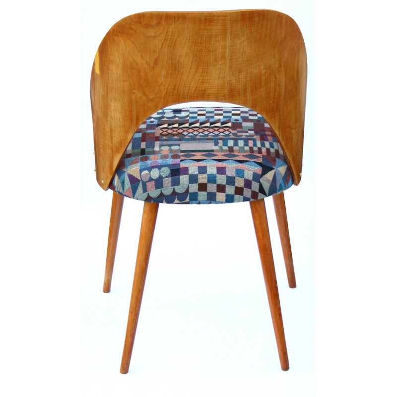Chaise en contreplaqué et tissu, Antonin SUMAN - 1963