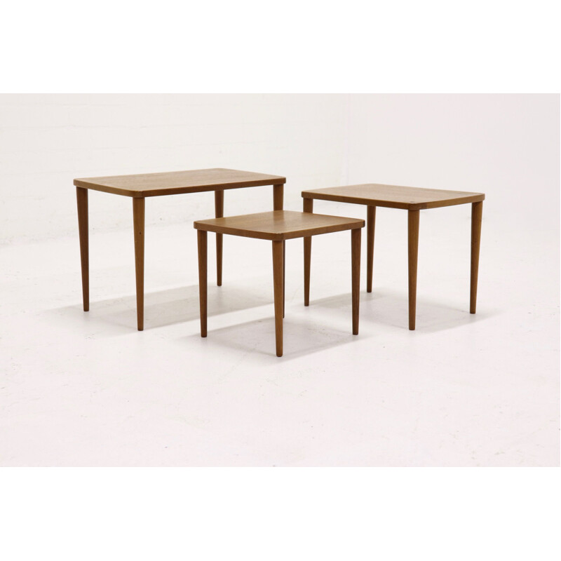 Set of 3 teak vintage nesting tables, 1960s