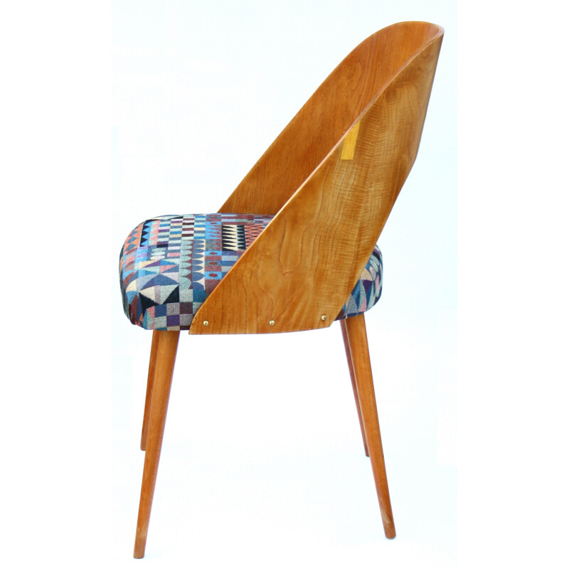 Chaise en contreplaqué et tissu, Antonin SUMAN - 1963