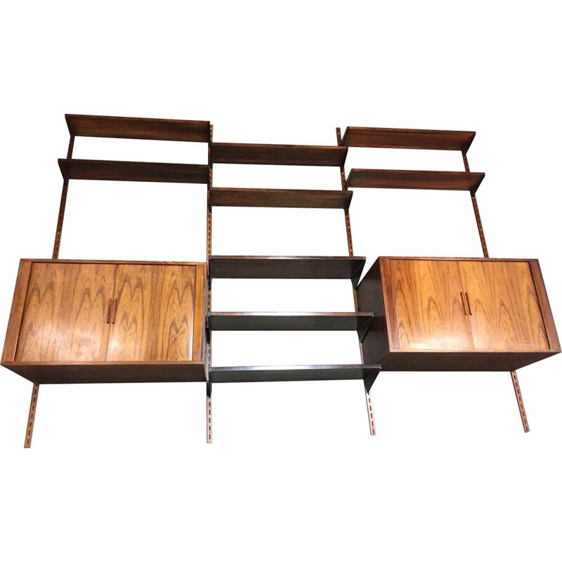 Vintage rosewood wall bookcase shelves Kau Ktistiansen