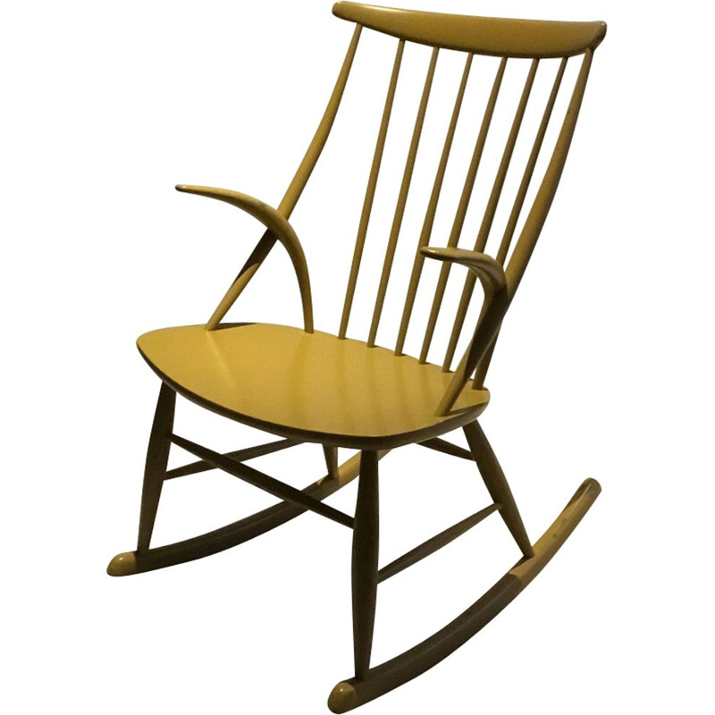 Rocking Chair danois vintage par Illum Wikkelsø pour Niels Eilersen, 1960