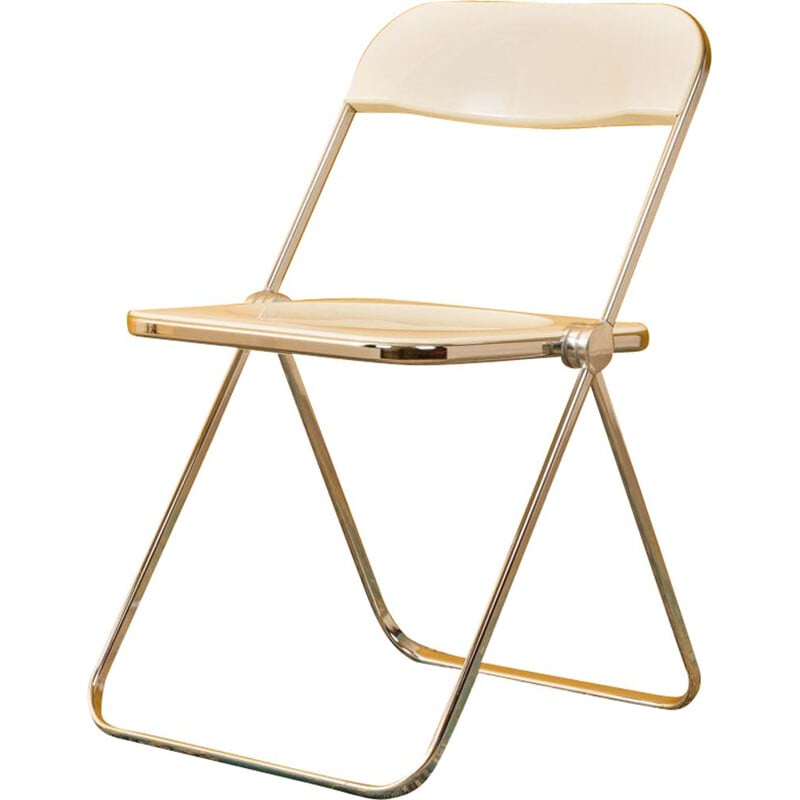 Vintage folding chair in chrome metal by Castelli 1960s