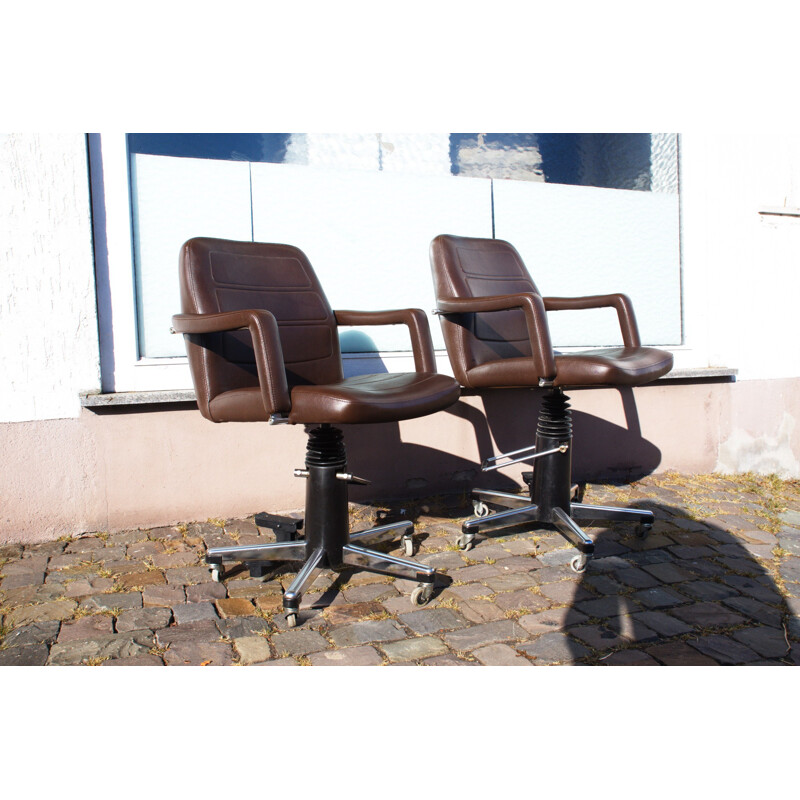 Pair of Welonda swivel barber armchairs - 1960s