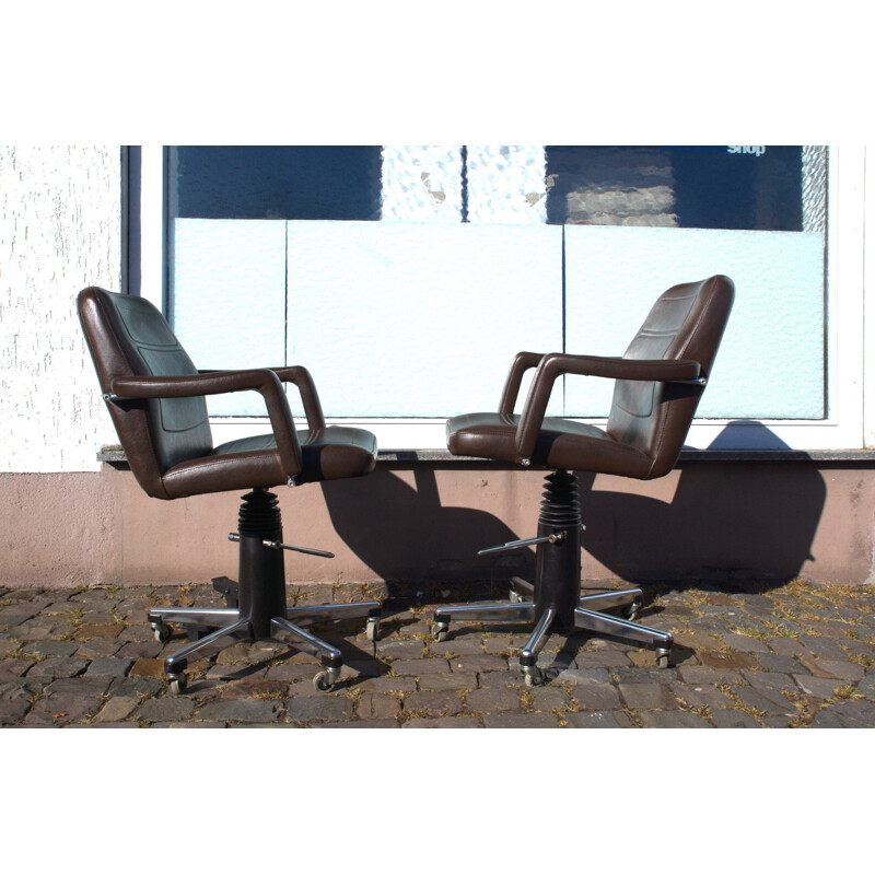 Pair of Welonda swivel barber armchairs - 1960s