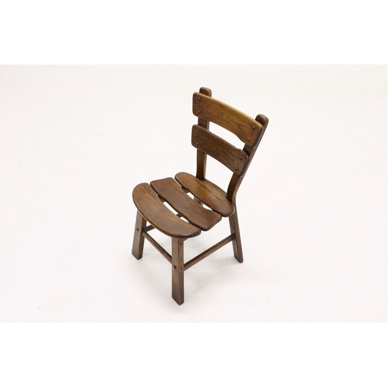 Conjunto de 6 cadeiras de carvalho espanhol, 1950