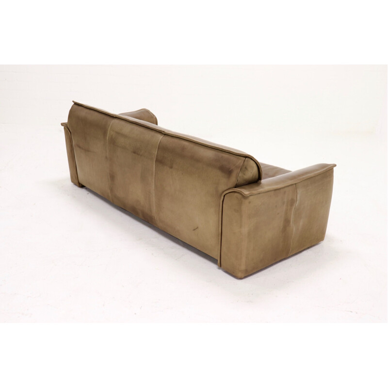 Leather vintage 3-seater sofa by Hugo de Ruiter for Leolux, 1970s