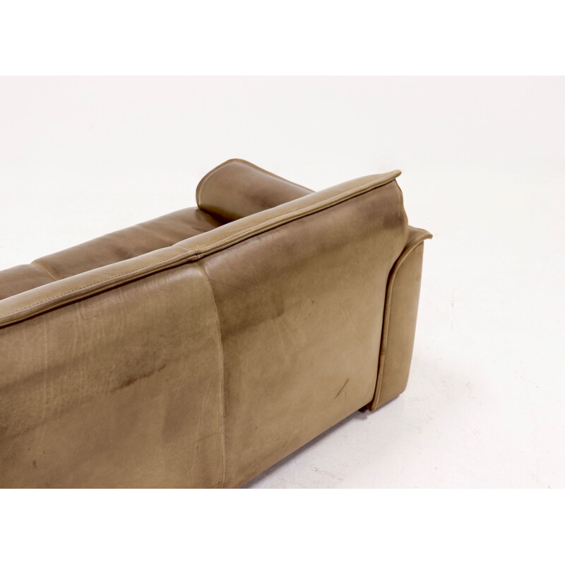 Leather vintage 3-seater sofa by Hugo de Ruiter for Leolux, 1970s