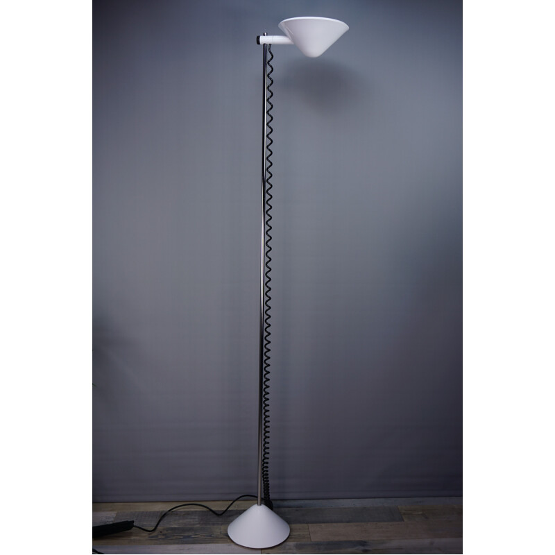 Vintage Italian white floor lamp by Mauro Mazollo 1970