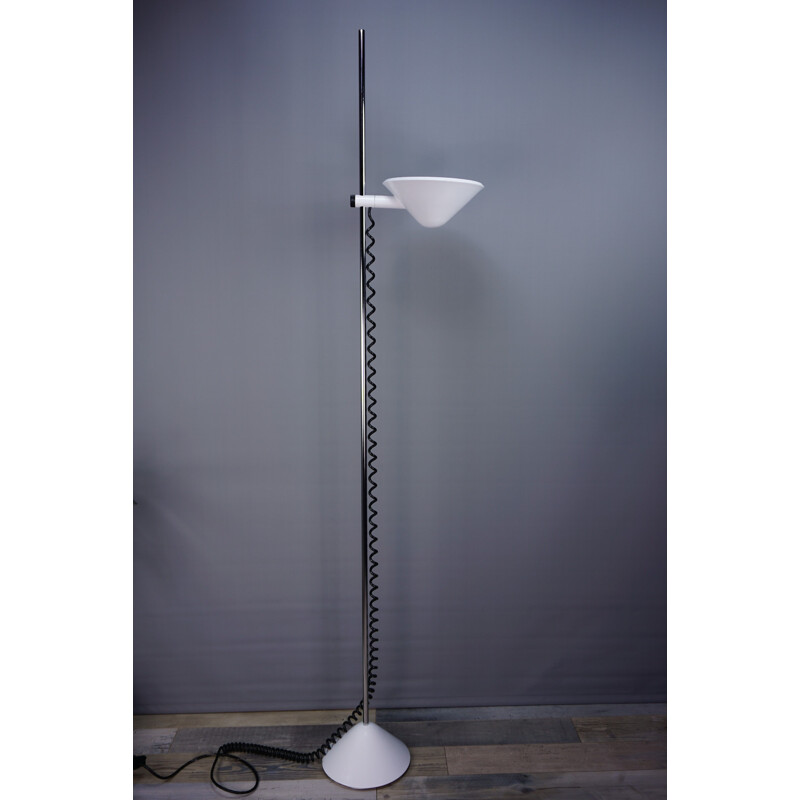 Vintage Italian white floor lamp by Mauro Mazollo 1970