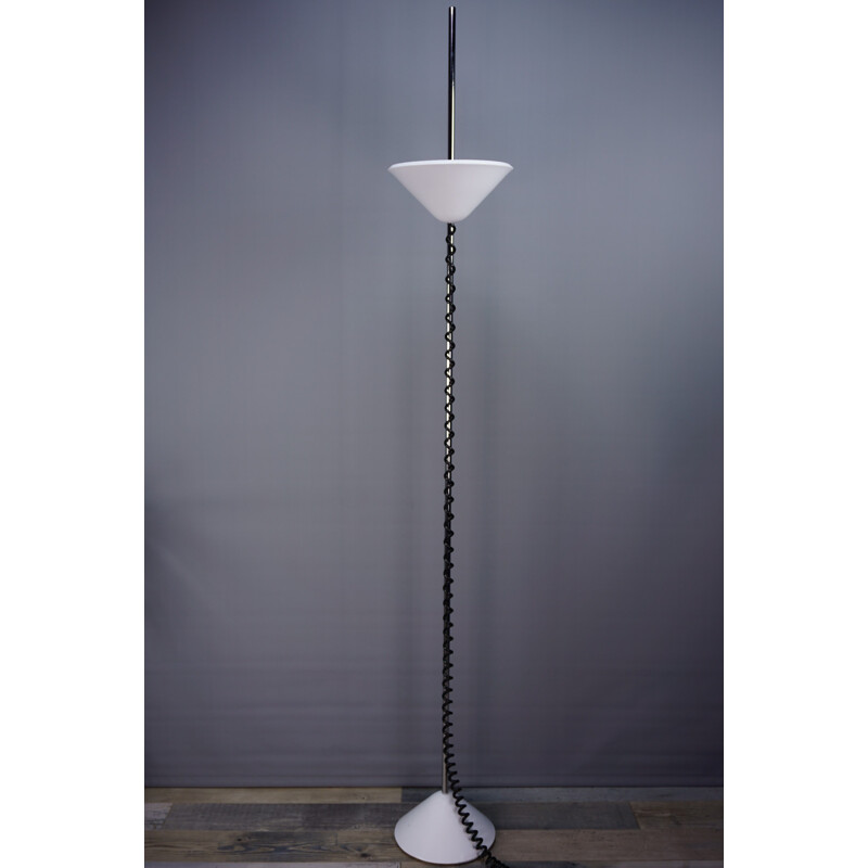 Vintage Italian white floor lamp by Mauro Mazollo 1970