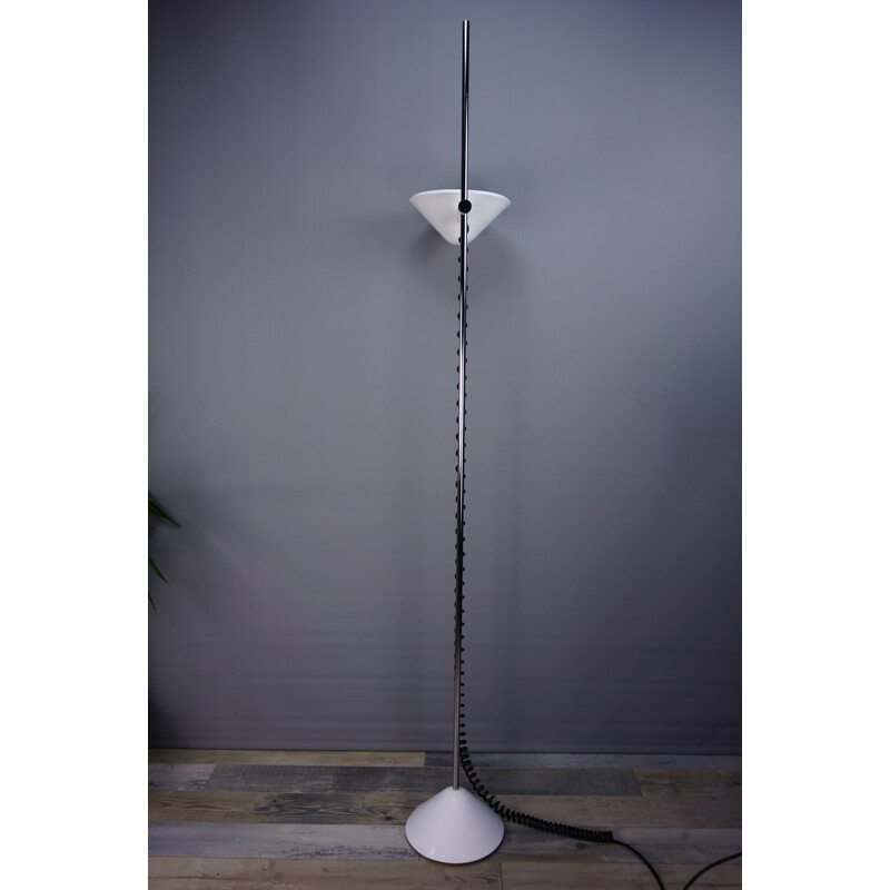 Vintage Italian white floor lamp by Mauro Mazollo 1970