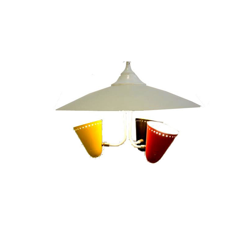 Vintage pendant lamp by H. BUSQUET for HALA ZEIST, 1950