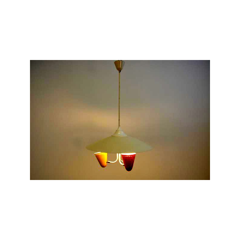 Vintage pendant lamp by H. BUSQUET for HALA ZEIST, 1950