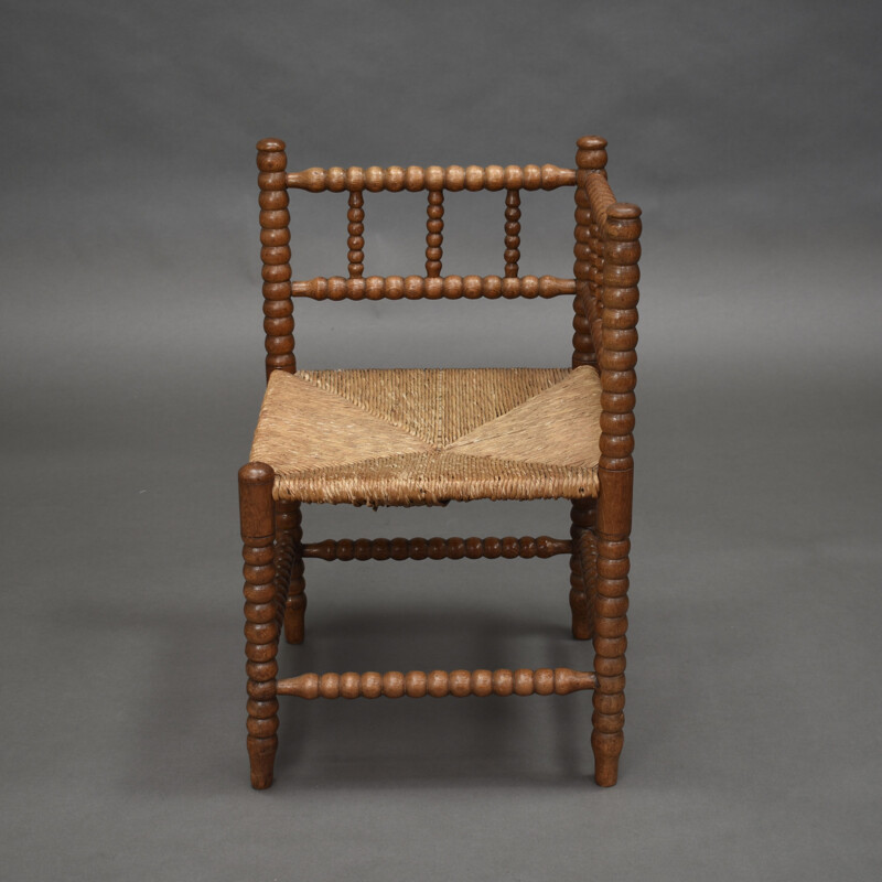 Cadeira de canto de carvalho Vintage, 1940