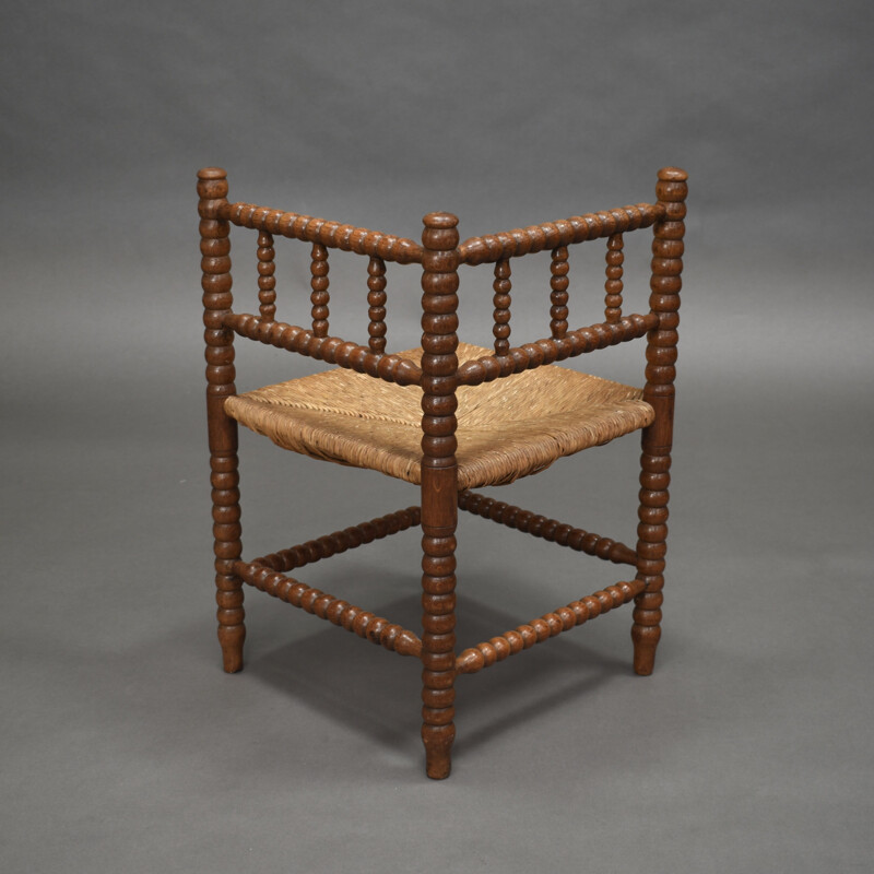 Chaise d'angle vintage en bois de chêne, 1940