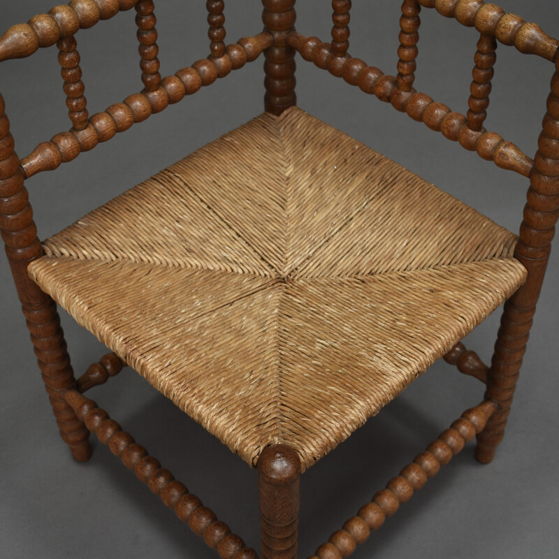 Chaise d'angle vintage en bois de chêne, 1940