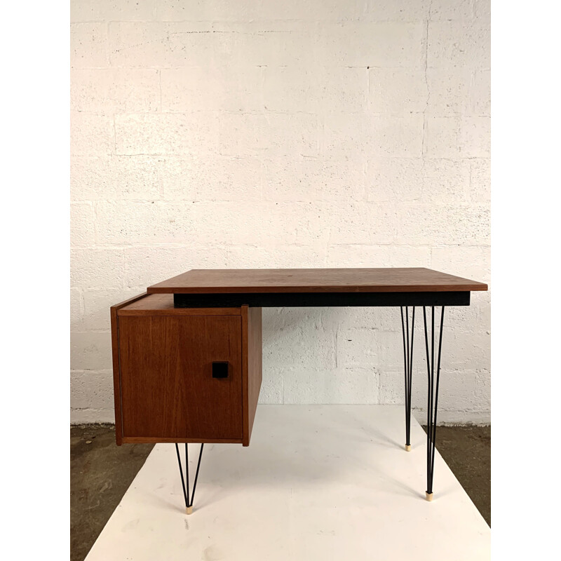 Vintage teak desk by Cees Braakman, 1960s