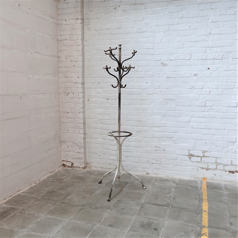 Vintage industrial iron coat rack