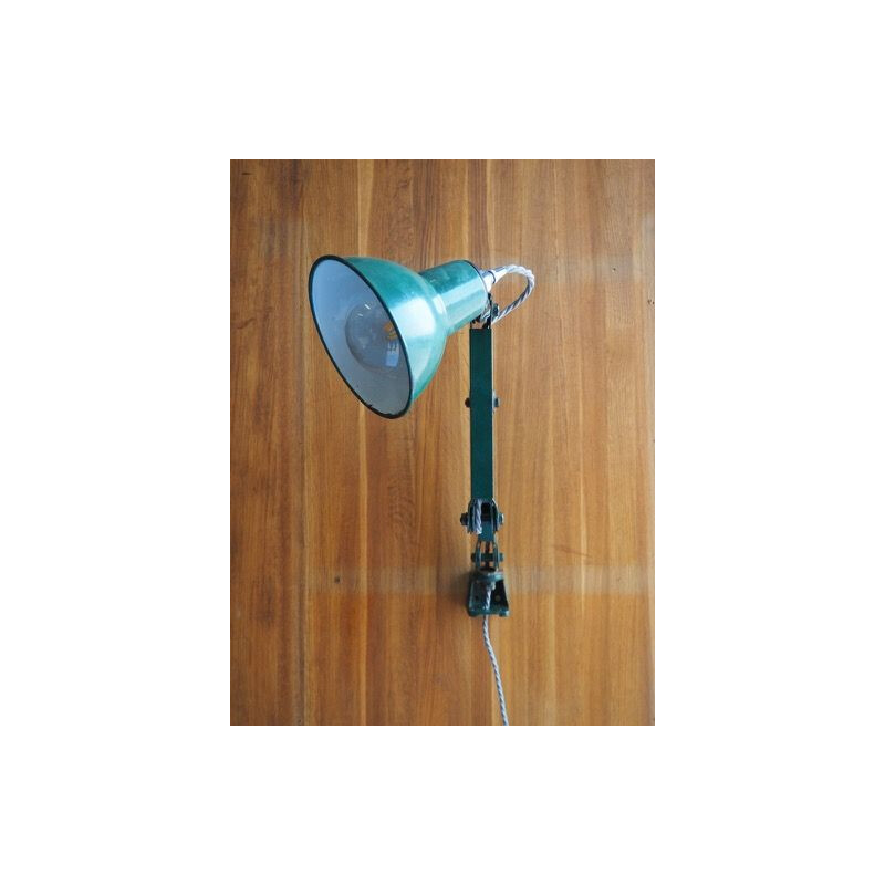 Vintage emaille en metalen bureaulamp