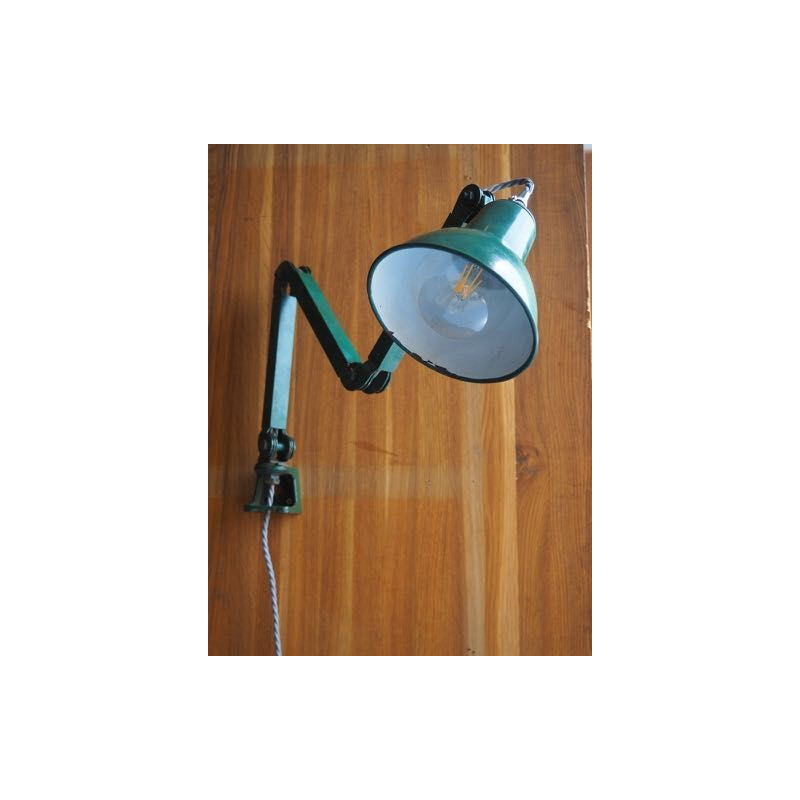 Lámpara de escritorio vintage de esmalte y metal
